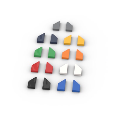 国产积木零件1x2楔形光面板