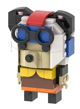 创意moc国产积木 方头仔舒克飞机模型 儿童益智趣味拼装摆件玩具