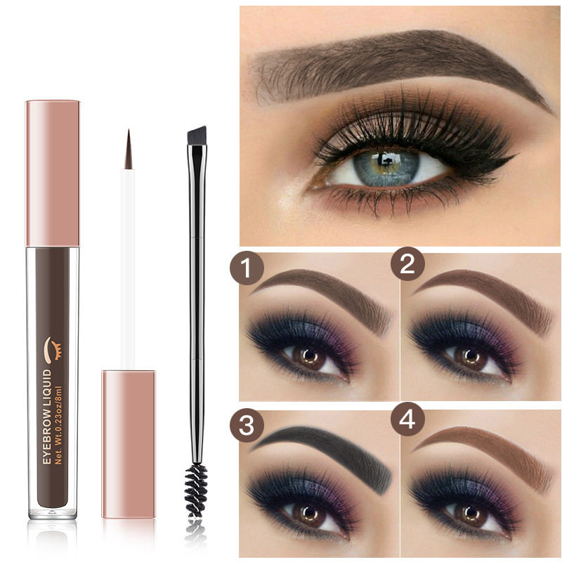 亚马逊四色眉液染眉膏eyebrow液体修眉画眉膏眉笔塑形持久