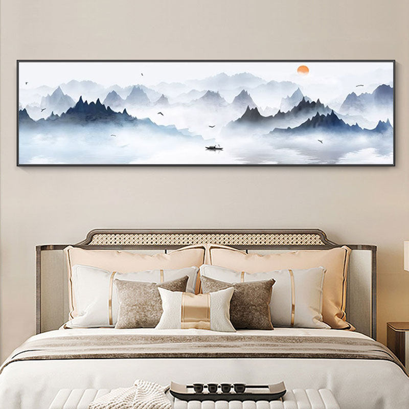 十字绣2023新款线绣客厅大幅风景山水画现代水墨自己绣手工满绣