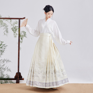 山水一色 新中式 2024新款 套装 日常国风汉服女 妆花马面裙春夏季