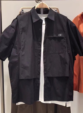 2024夏季新款男装潮流休闲超宽松纯棉短袖开襟衬衫u  UMV240013