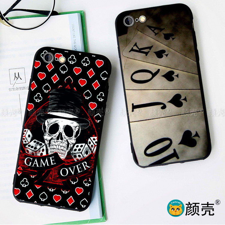 扑克牌同花顺XR苹果11PROMAX手机壳7/8plus软壳iphoneX防摔6S防摔