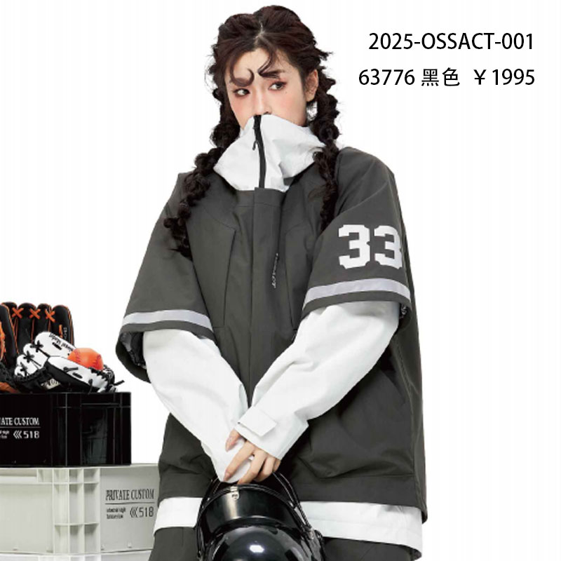 导向2526雪季ossact滑雪服33背带裤滑雪套装男女同款防风防水图片