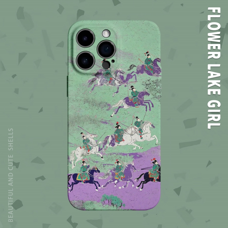 【巾帼】新中式万马奔腾适用iPhone17_16pro手机壳华为nova苹果13vivoX100软IQOO10一加ACE3畅享60小米15_13