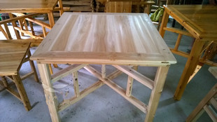 农村八仙桌老式家用折叠拆装杉木餐桌子供桌正方形复古学习桌原木