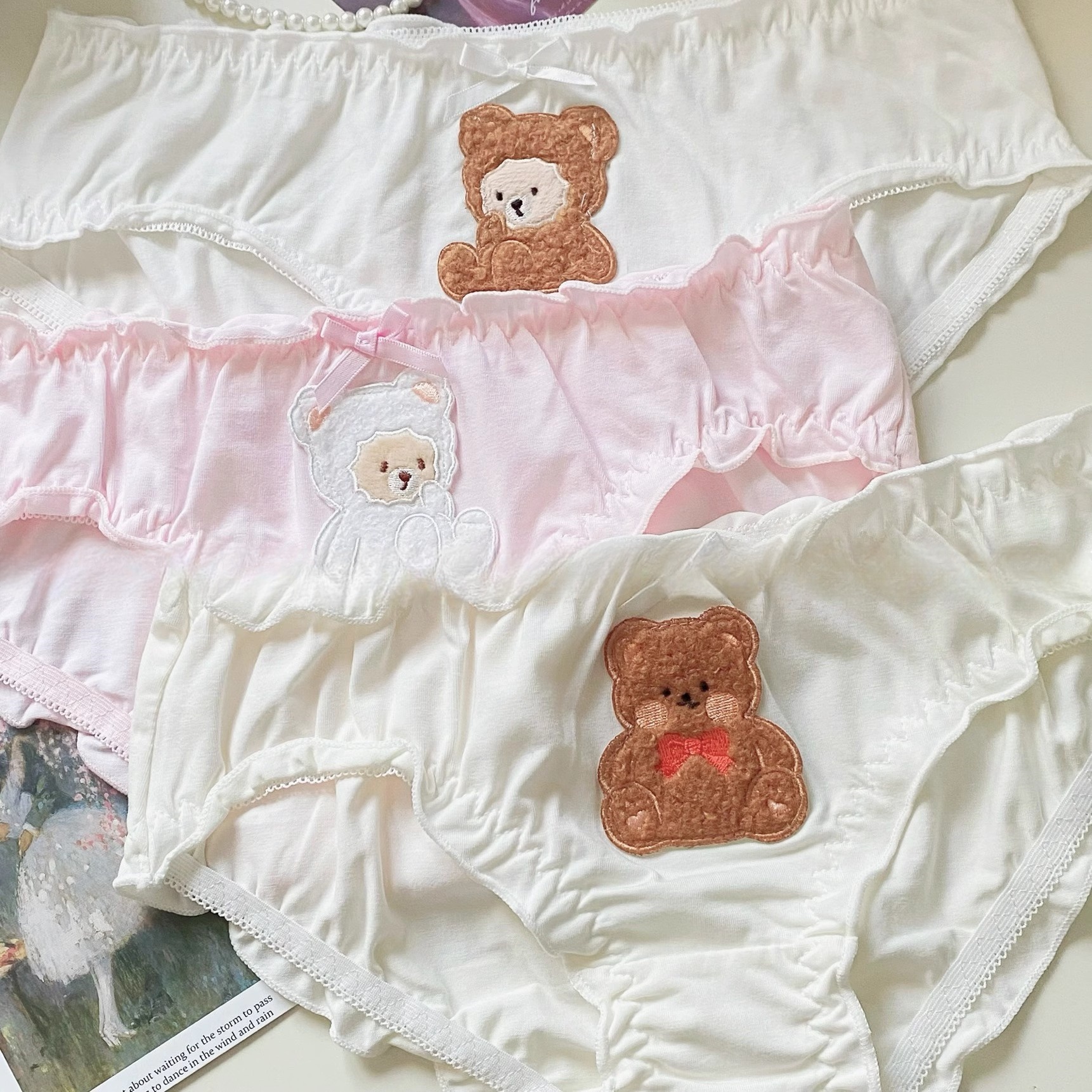 日系可爱卡通小熊内裤女纯棉舒适