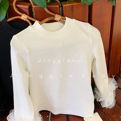 天空之城正版2025秋冬女童打底衫公主白色长袖韩版圆领针织衫洋气