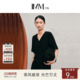 IMM尹默2025年秋LOGO提花面料本布腰带宽松V领单上衣小衫 女
