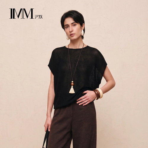 IMM尹默官方女装26年秋季新款亚麻混纺莱赛尔针织衫 IMGQ31203