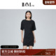 IMM尹默女装 醋酸系列 天丝混纺黑色气质收腰显瘦连衣裙夏
