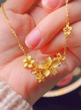 四叶草套链18k金套链骨链送女友