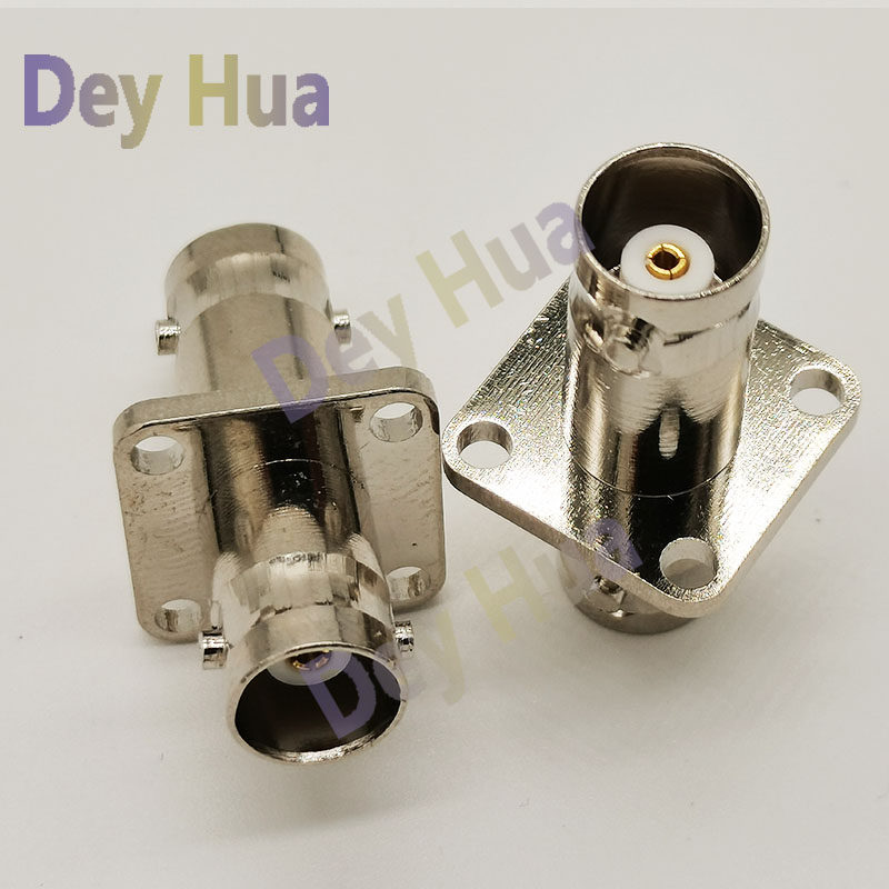 BNC-KKF BNC母转BNC母四孔方板法兰机箱固定射频 连接器 转接头