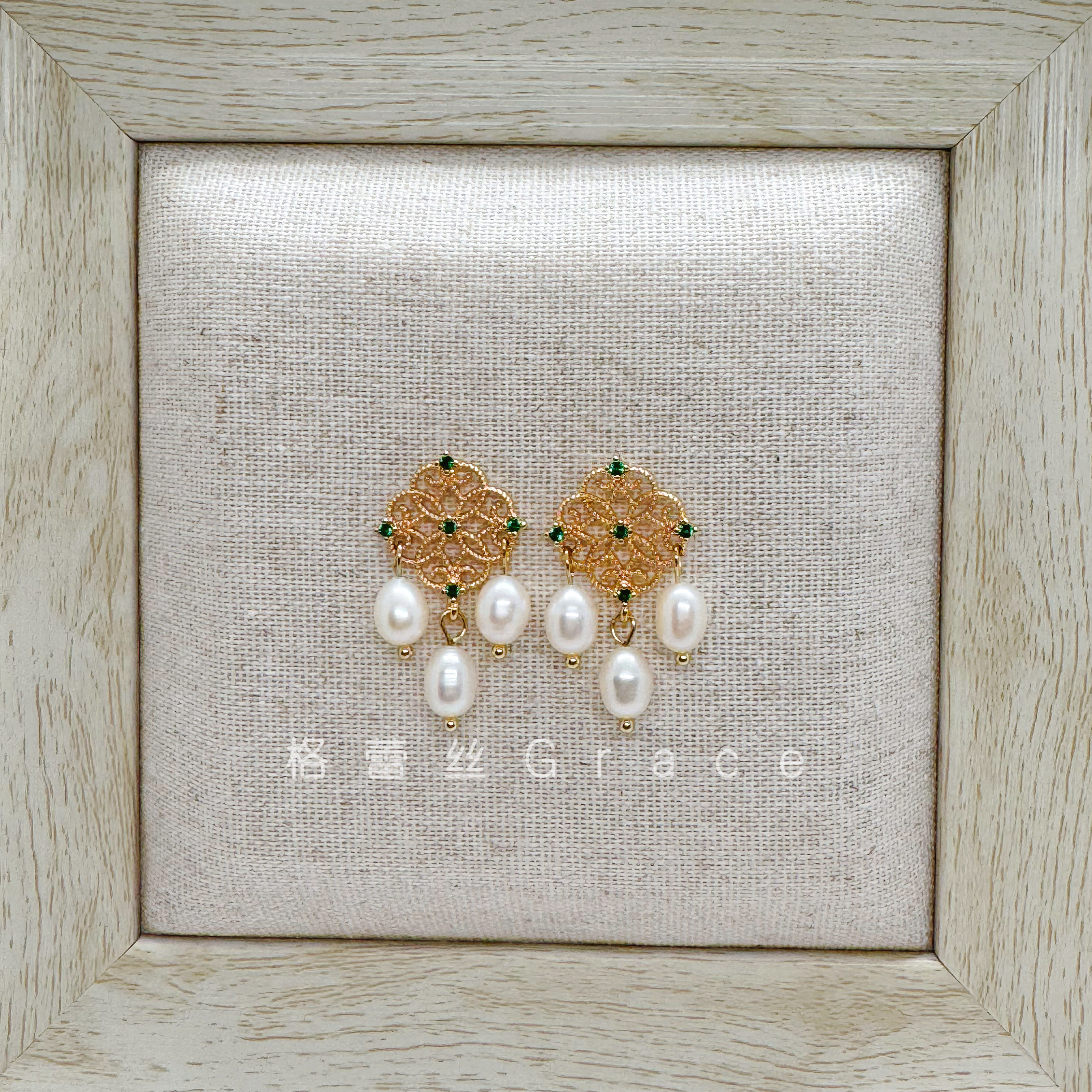 中国结~天然淡水珍珠耳环925银针高级感优雅大方简约耳钉耳环,饰品/流行首饰/时尚饰品新,耳环,淘宝优惠券,粉丝福利购,淘宝优惠卷