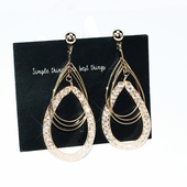 925银针夸张网包水钻无耳洞耳夹无洞可调节螺丝耳环饰品时尚 女