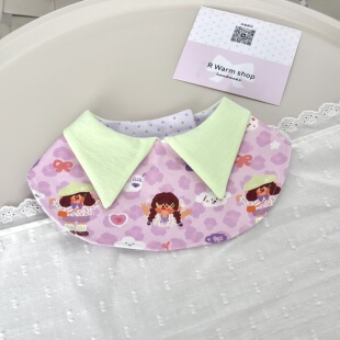 R Warm shop 韩国豹纹女孩宠物口水巾脖饰宠物狗项圈围脖巾兜可爱