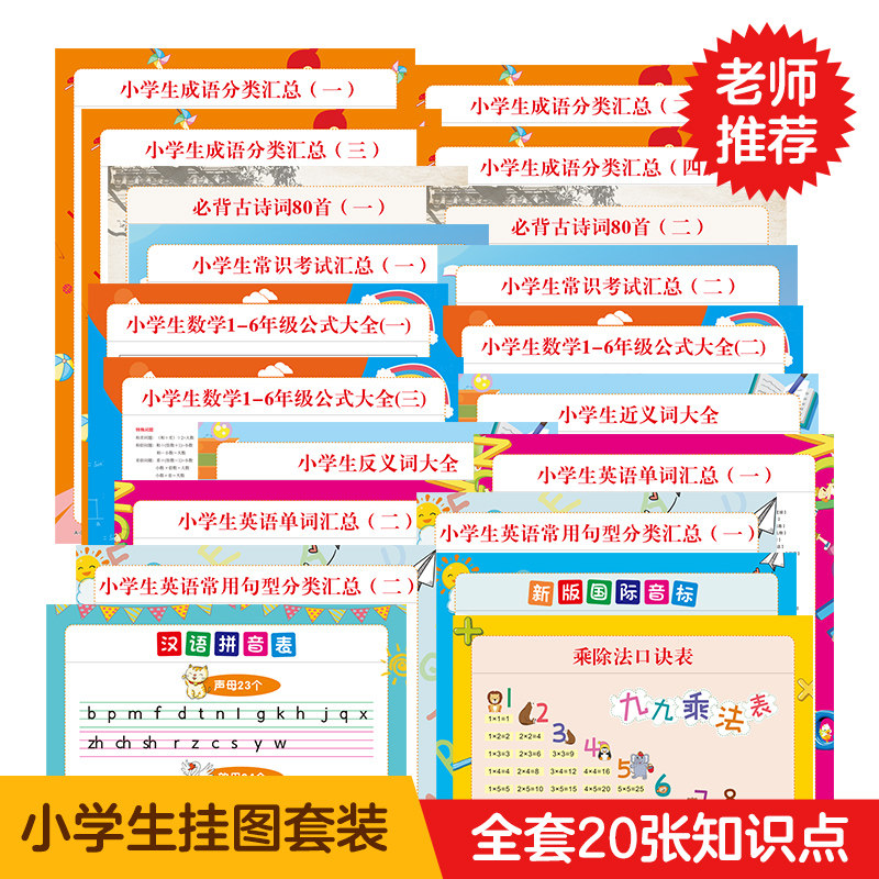 汉语拼音字母表墙贴小学生0-6岁声母韵母无声挂图拼读训练学习卡