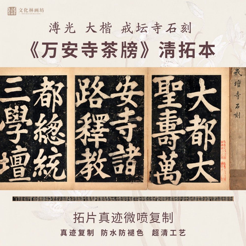 元溥光戒坛寺石刻万安寺茶拓本大楷书法名家真迹练字临摹长卷