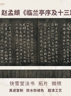 元赵孟頫临兰亭序及十三跋碑帖拓片本行书法名家复制临摹装裱长卷