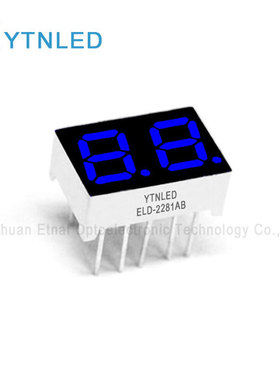 ELD-2281AB,ELD-2281BB,0.28英寸2位共阴共阳蓝色数码管YTNLED