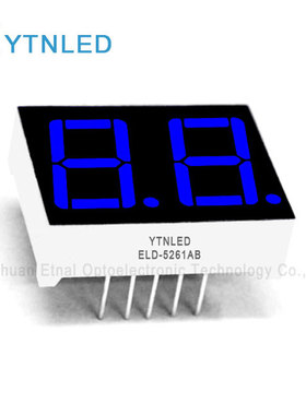 ELD-5261AB,ELD-5261BB,0.56英寸2位共阴共阳蓝色数码管YTNLED