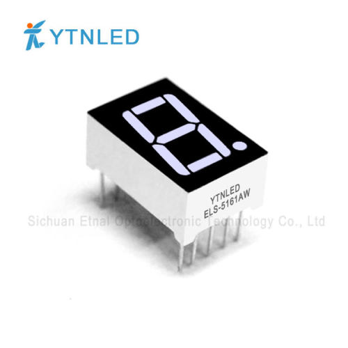ELS-5161AW,ELS-5161BW,0.56英寸1位共阴共阳白色数码管YTNLED