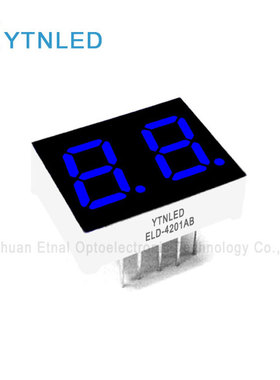 ELD-4201AB,ELD-4201BB,0.4英寸2位共阴共阳蓝色数码管YTNLED