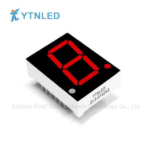 ELS-8102AS,ELS-8102BS,0.8英寸1位共阴共阳红色数码管YTNLED