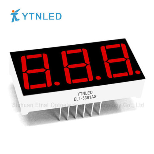 ELT-5361AS,ELT-5361BS,0.56英寸3位共阴共阳红色数码管YTNLED