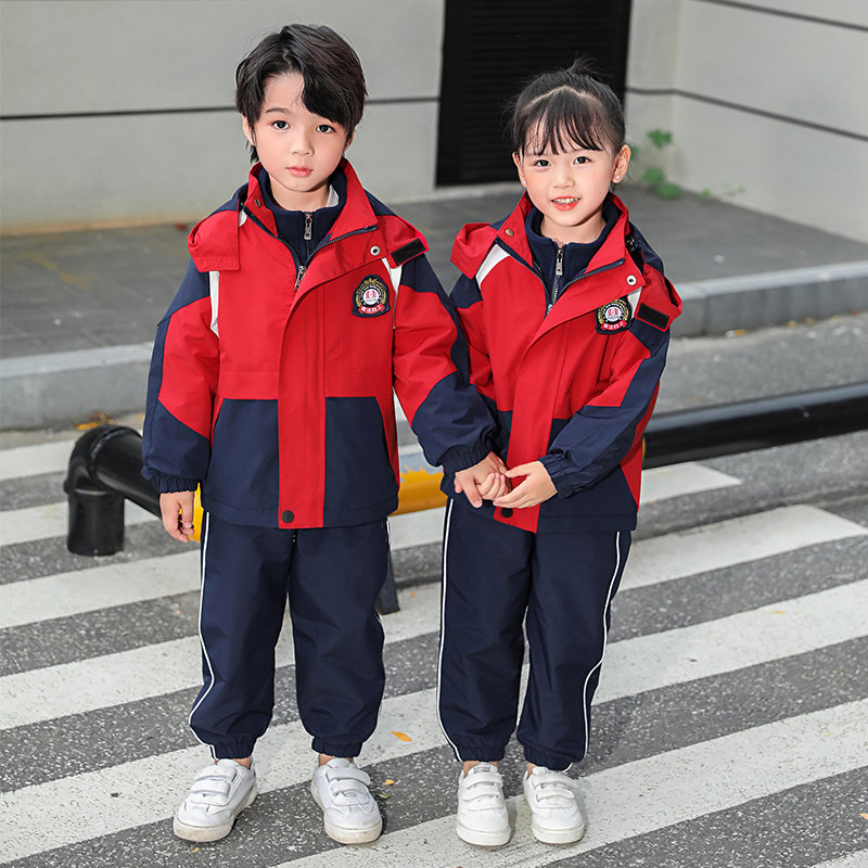CUSTOMIZED KINDERGARTEN UNIFORMS AUTUMN AND WINTER COLLEGE STYLE PRIMARY AND SECONDARY SCHOOL STUDENTS SCHOOL UNIFORMS JACKETS CHILDRENS CLASS CLOTHES WINTER THREE-PIECE SUITS