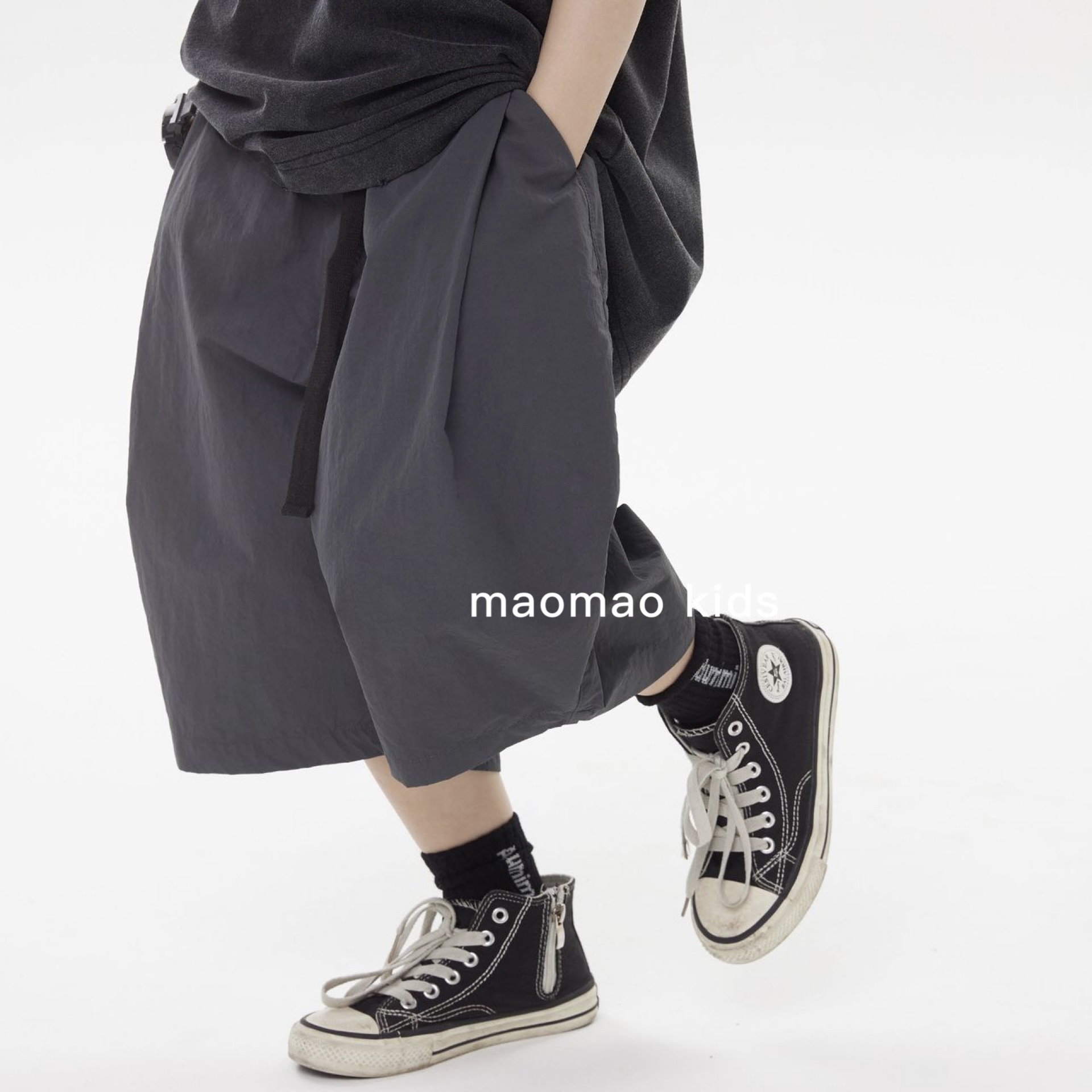 maomao kids25夏日系潮款定制中大童大pp户外休闲中裤宽松短裤