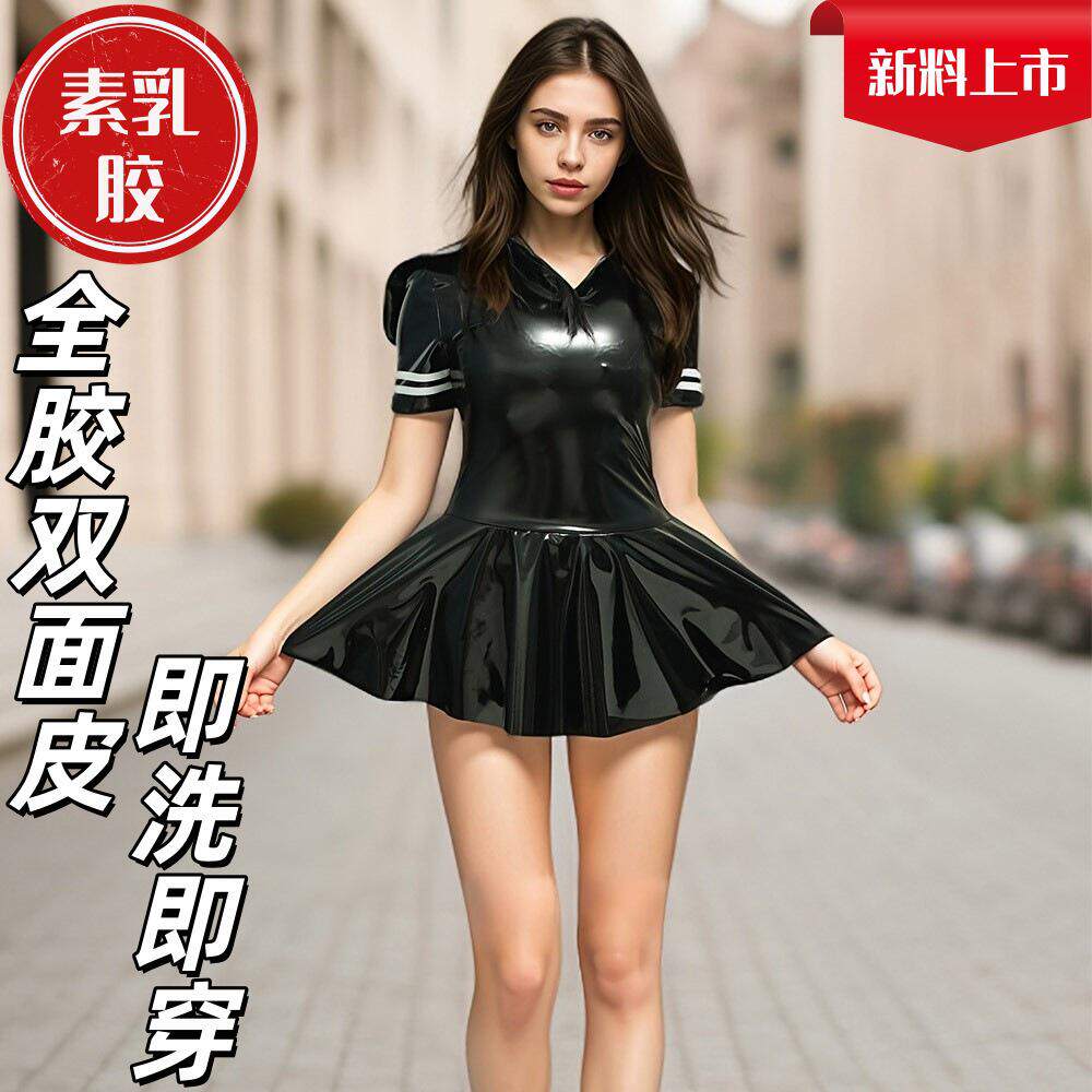 素乳胶日系制服短裙清纯学生妹夜场演出角色拌演连衣裙