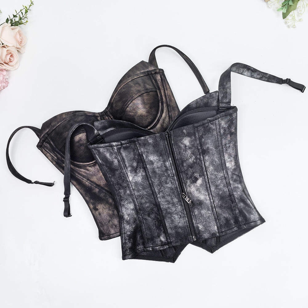 欧美皮晕染复古抹胸外穿质感美背紧身胸衣宫廷束腰小众鱼骨胸衣,女装/女士精品,背心吊带,淘宝优惠券,粉丝福利购,淘宝优惠卷