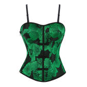 新款 绿色双吊带拉链有罩杯塑身美体宫廷上衣亚马逊速卖通跨境货源