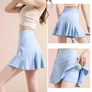 薄透气跑步宽松高腰显瘦提臀瑜伽网球舞蹈裙裤 防走光运动短裤 夏季