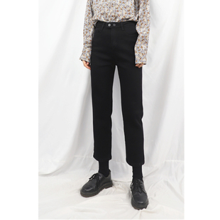 黑色烟管裤女2026新款大码高腰牛仔裤胖妹妹显瘦百搭直筒九分裤潮