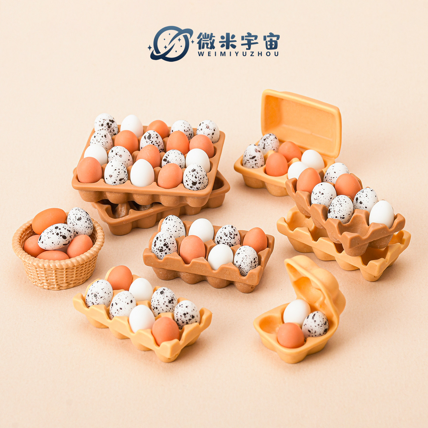 迷你假鸡蛋鹌鹑蛋模型仿真微缩食玩小摆件娃娃屋厨房场景配件玩具