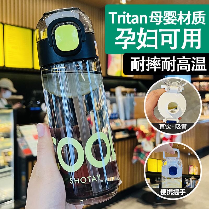 尚泰大容量运动水杯680ml学生tritan杯子女高颜值户外便携