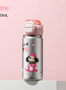 希乐水杯650ml学生保温杯双饮316不锈钢杯子女高颜值儿童吸管杯