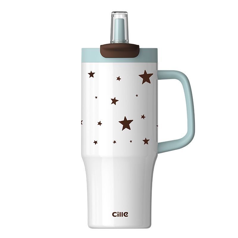 希乐大容量保温杯900ml派对冰霸杯上班保冷便携时尚吸管水杯水壶