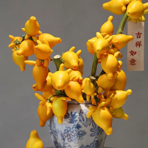 五代同堂黄金果鲜切枝家用插花