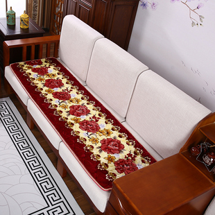 可定制冬季加厚保暖毛绒防滑垫红实木沙发垫办公椅垫春秋椅长椅垫