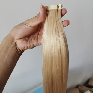 白金色9-10度无痕接发真人发接发片隐形发束自己接头发云南真人发