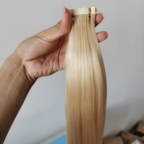 白金色9-10度无痕接发真人发接发片隐形发束自己接头发云南真人发