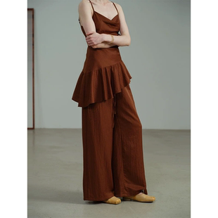 广州十三行女装UMA润登26春夏款阔腿裤女 肌理感极简通勤百搭长裤