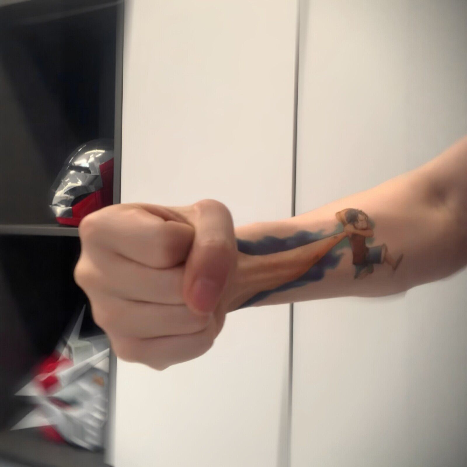 打你的不是我!手臂路飞纹身贴火拳花臂防水持久卡通动漫周边贴纸