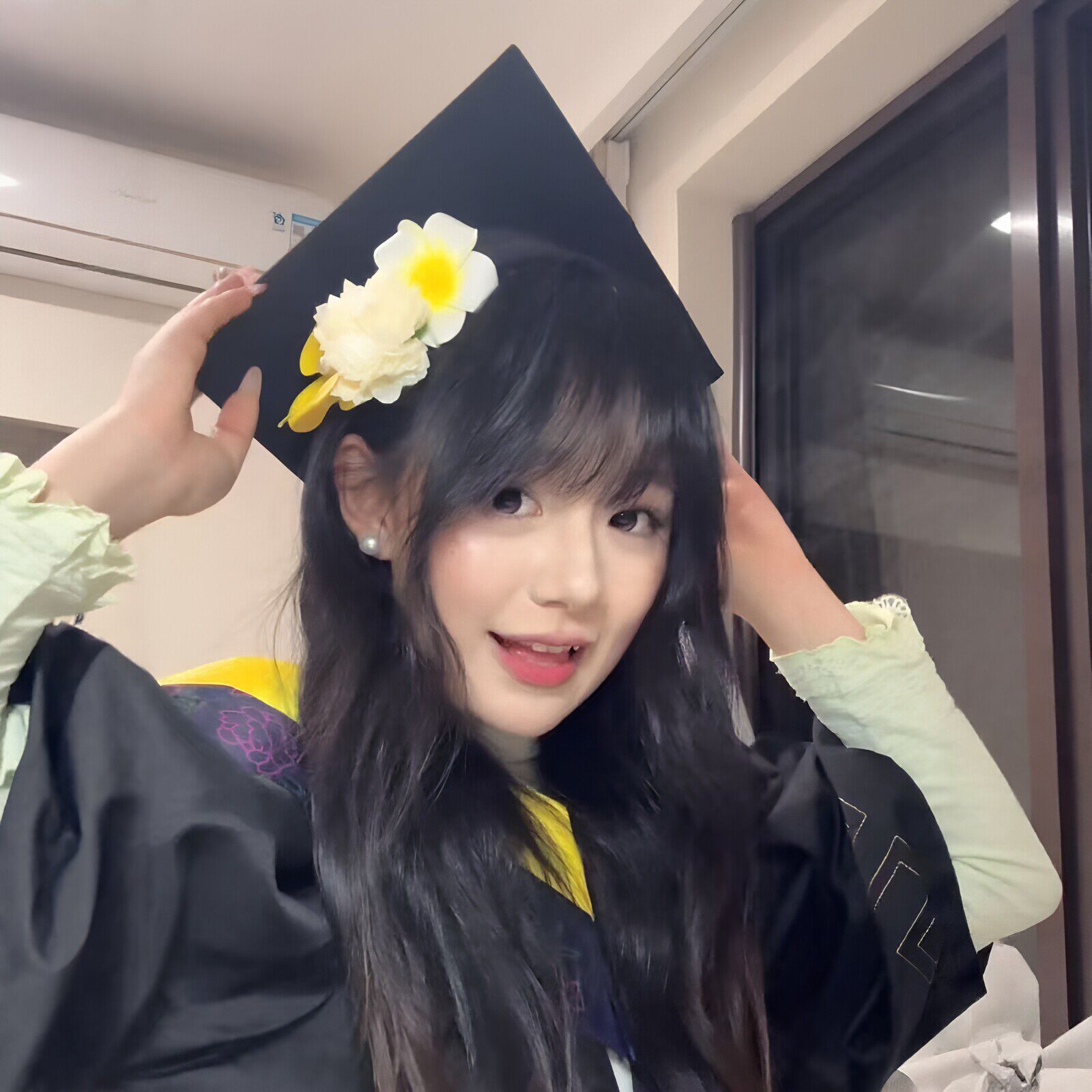 蝴蝶兰学士帽饰品簪花发