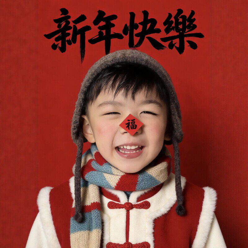 红色福字新年拍照道具儿