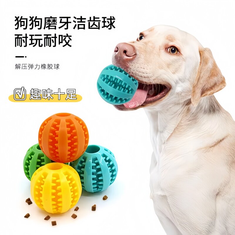 宠物漏食球狗狗猫咪磨牙洁齿橡胶弹力玩具球鹦鹉解闷磨牙玩耍神器图片