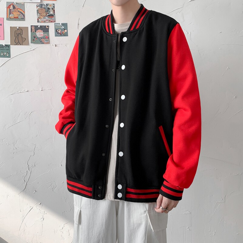 GB5593P60美式街头棒球服男夹克春季加肥加大码潮胖人宽松呢料拼,男装夹克,星座510A-2